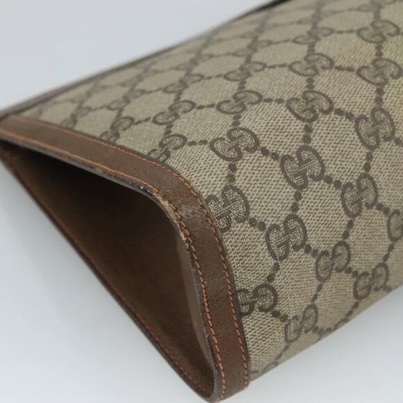 GUCCI GG Supreme Web Sherry Line Clutch Bag Pvc Beige Red 89 01 033 - Picture 16 of 16